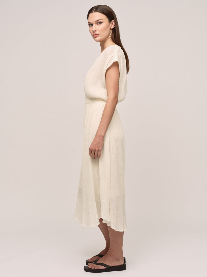 Wave Midi Dress - Ecru