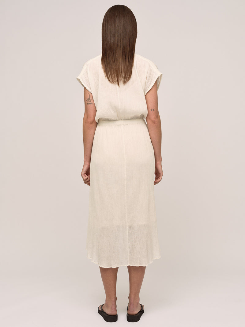 Wave Midi Dress - Ecru