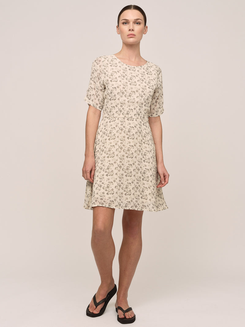 Sunset Mini Dress - Petite Anthracite Flower