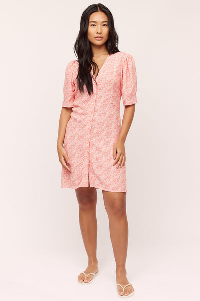 Ellen Short Dress - Pink Petite Flower