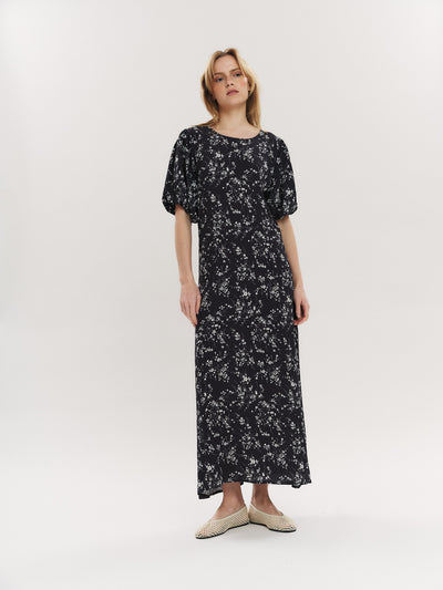 Athilde Midi Dress - DK Navy Flower