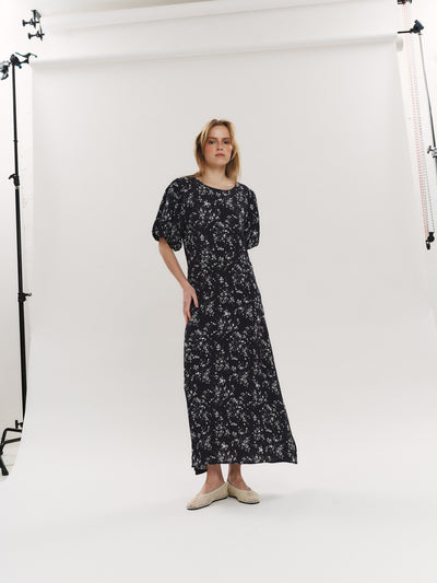 Athilde Midi Dress - DK Navy Flower