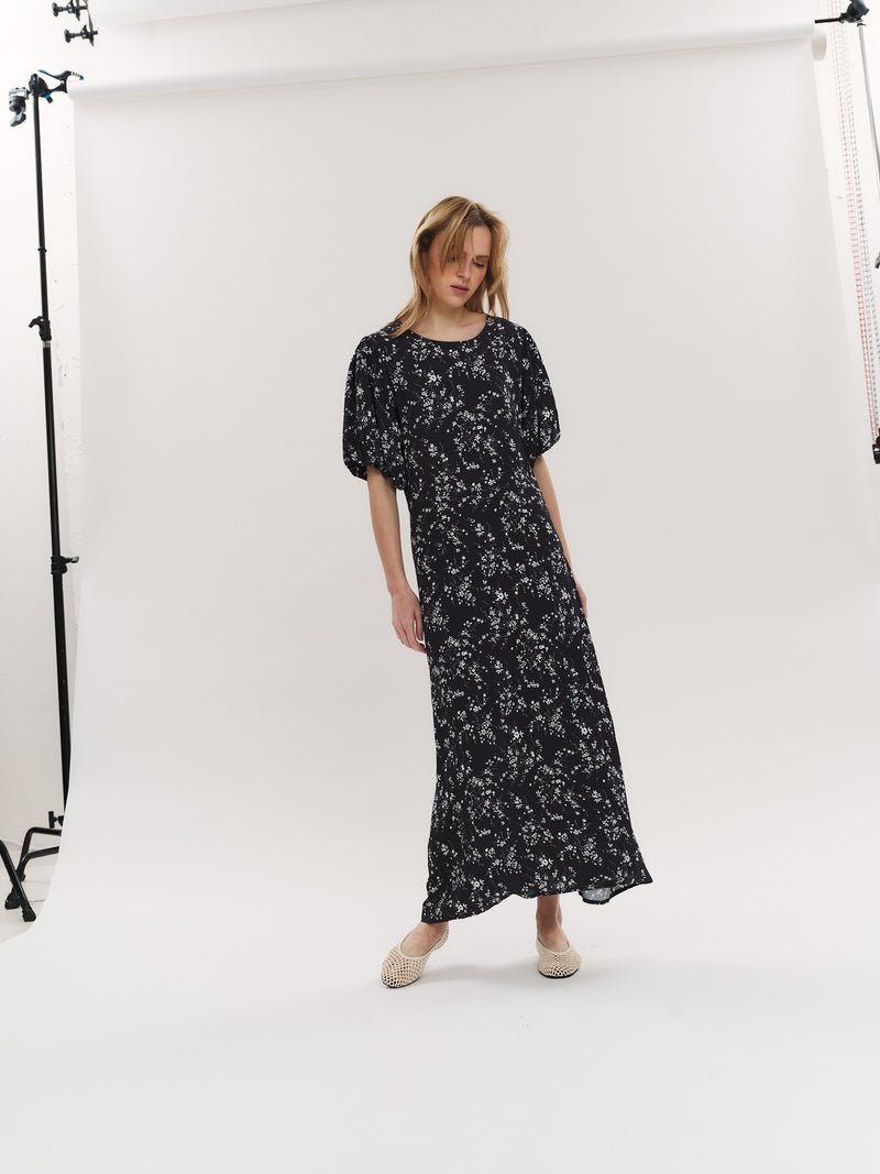 Athilde Midi Dress - DK Navy Flower