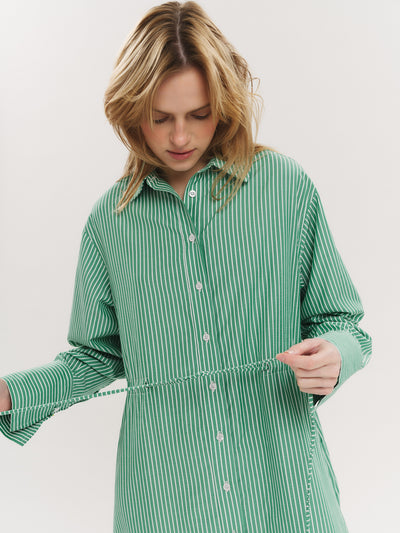 Sally Midi Dress - Vinyard Green Stripe