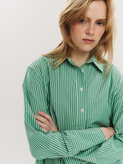 Sally Midi Dress - Vinyard Green Stripe