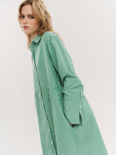 Sally Midi Dress - Vinyard Green Stripe