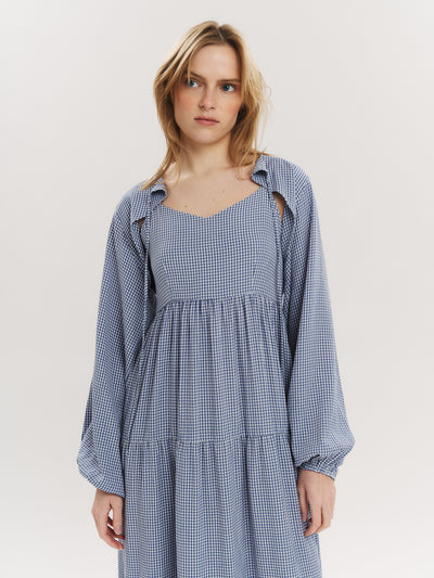 Mari Long dress - Riverside Checked