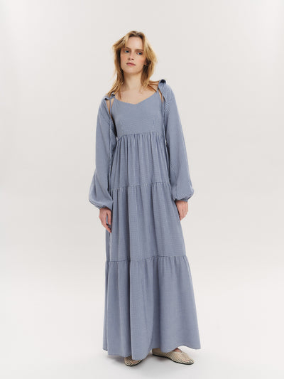Mari Long dress - Riverside Checked