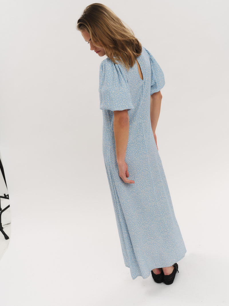 Athilde Midi Dress - Blue Petite Flower