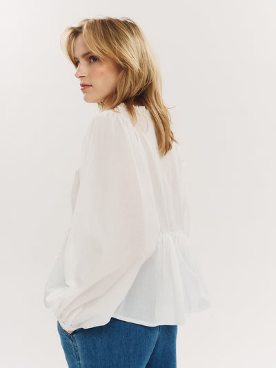 Ruby Button Blouse - White