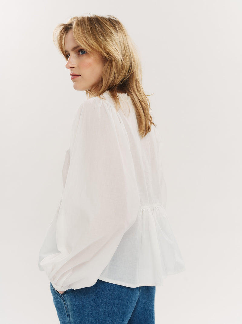 Ruby Button Blouse - White