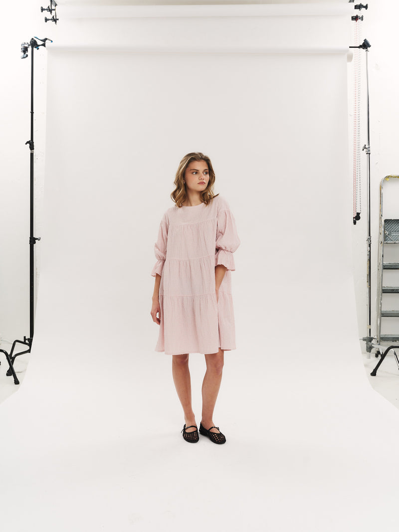 Indiana Dress - Washed Pink Checked