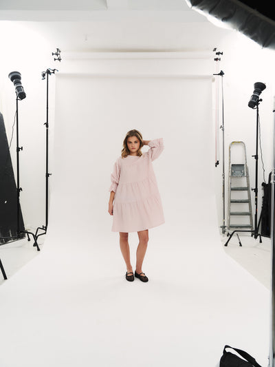 Indiana Dress - Washed Pink Checked