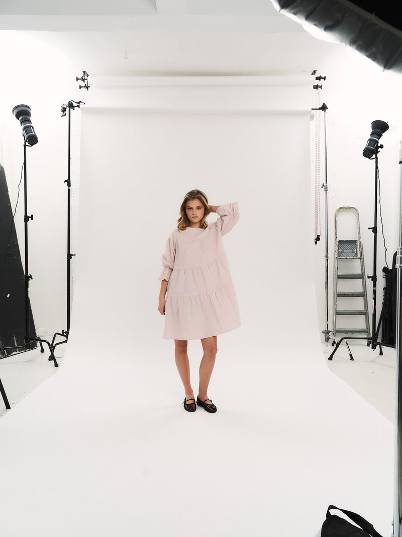 Indiana Dress - Washed Pink Checked