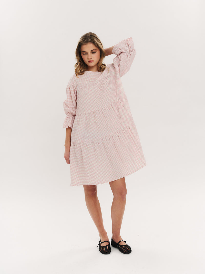 Indiana Dress - Washed Pink Checked