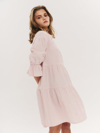 Indiana Dress - Washed Pink Checked