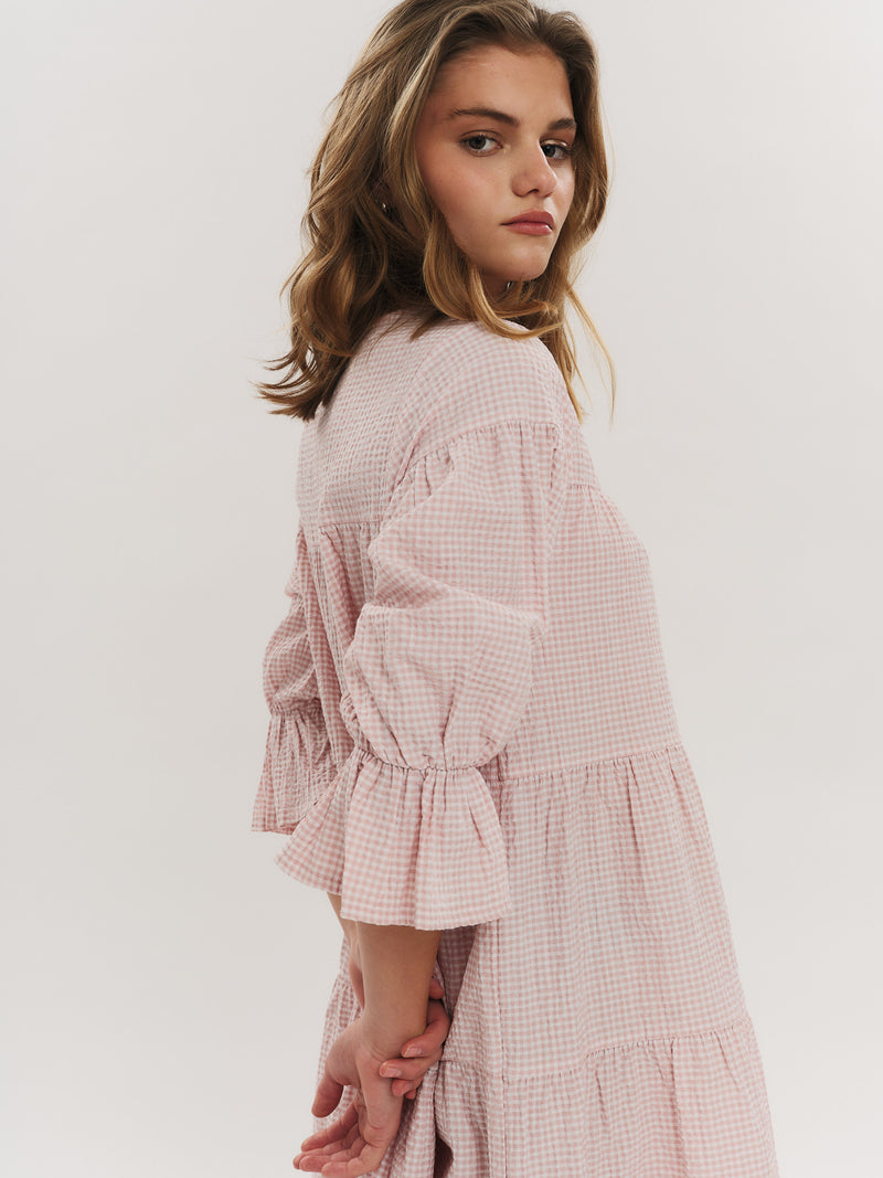 Indiana Dress - Washed Pink Checked