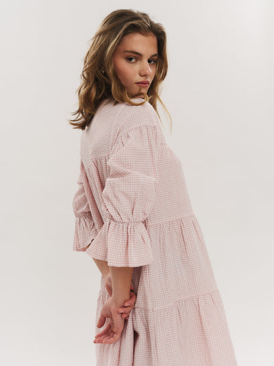 Indiana Dress - Washed Pink Checked