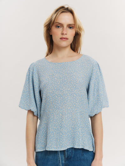 Athilde Blouse - Blue Petite Flower