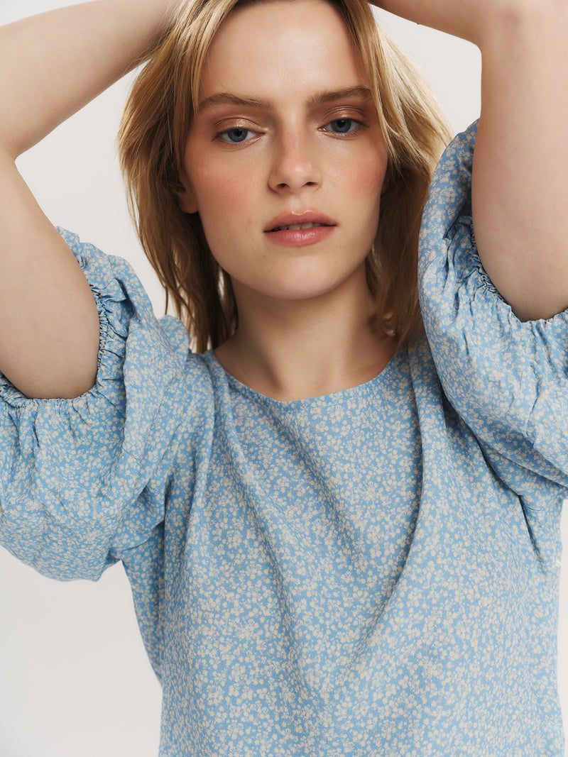 Athilde Blouse - Blue Petite Flower