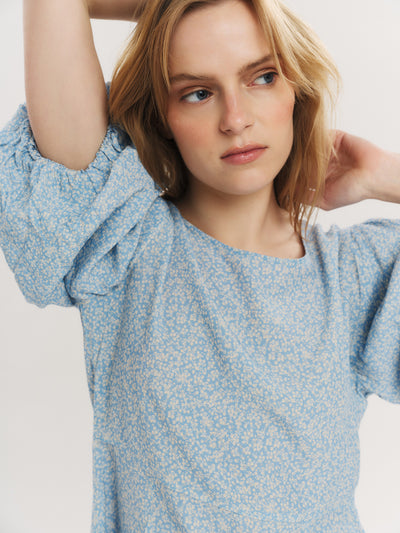 Athilde Blouse - Blue Petite Flower
