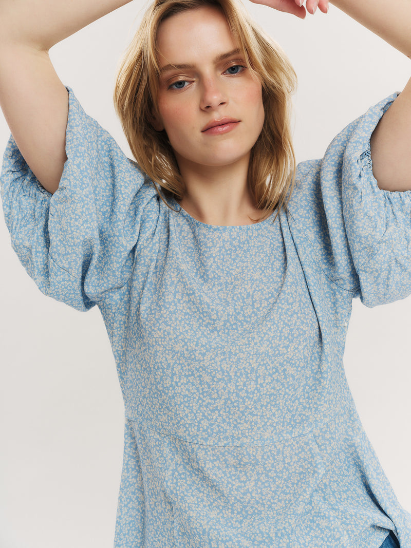 Athilde Blouse - Blue Petite Flower