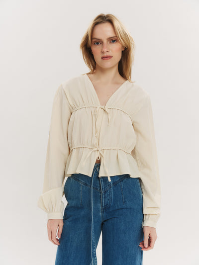 Indiana String Blouse - Creme