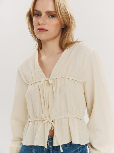 Indiana String Blouse - Creme