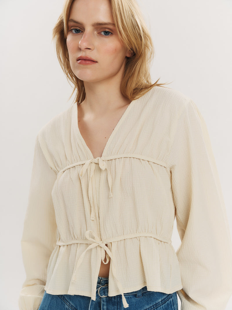 Indiana String Blouse - Creme
