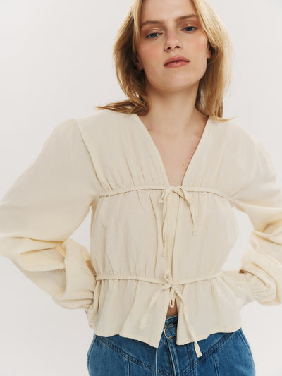 Indiana String Blouse - Creme