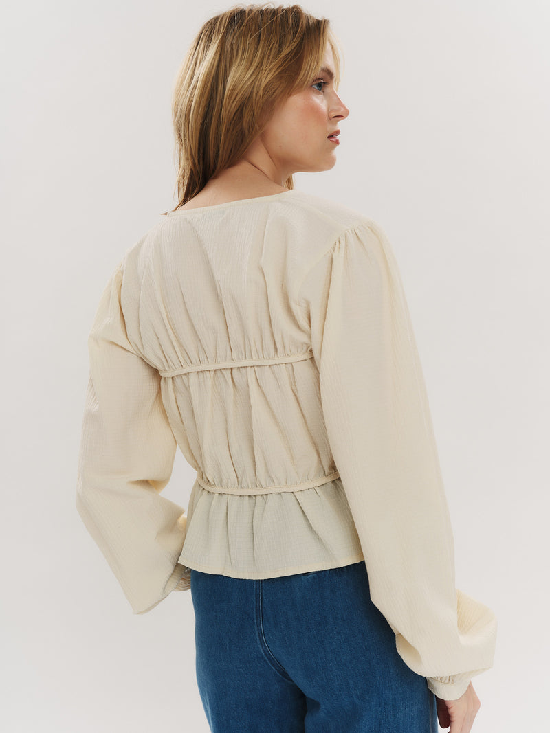 Indiana String Blouse - Creme