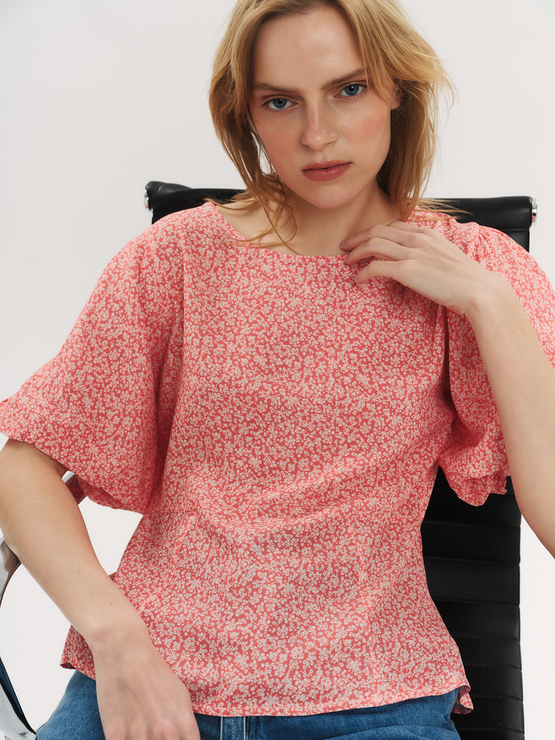 Athilde Blouse - Washed Pink Petite Flower