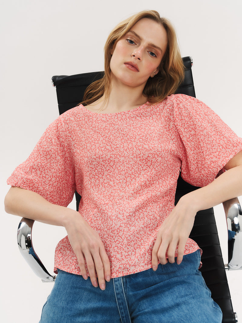 Athilde Blouse - Washed Pink Petite Flower