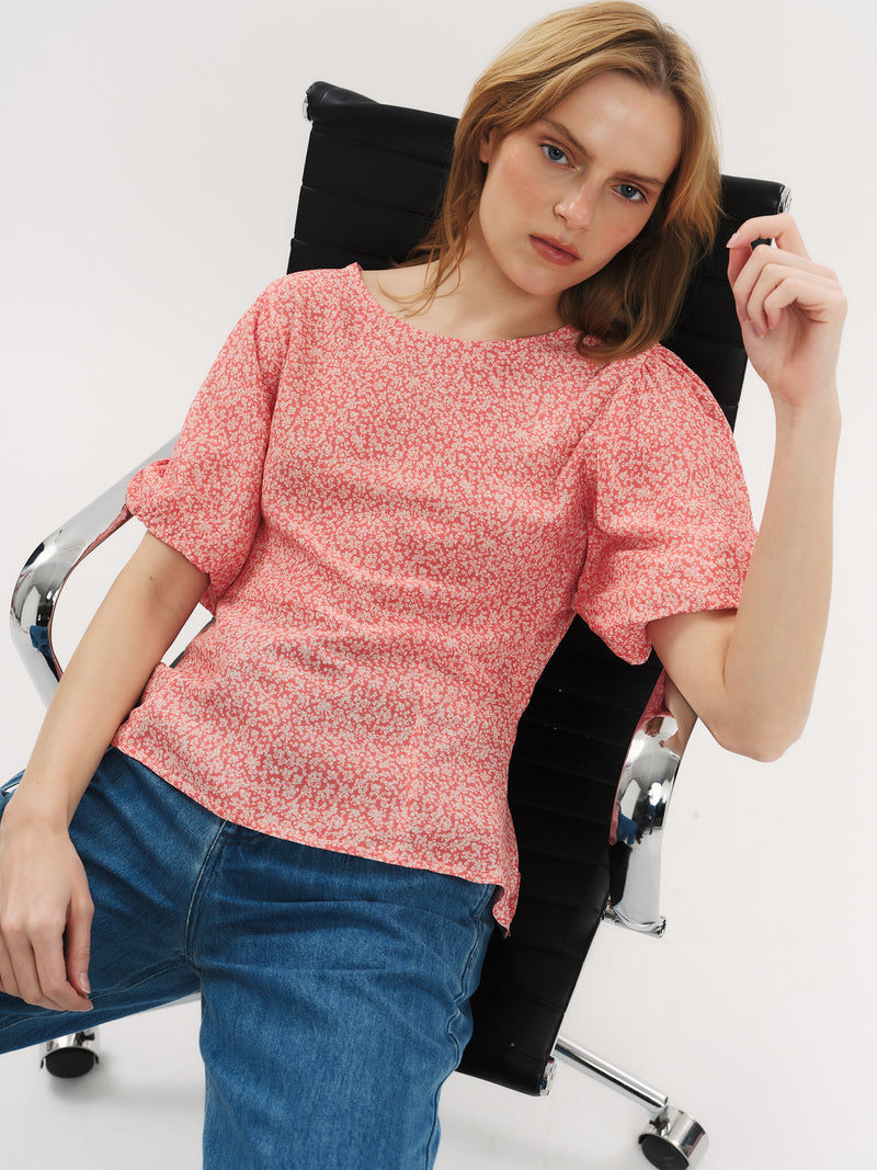 Athilde Blouse - Washed Pink Petite Flower