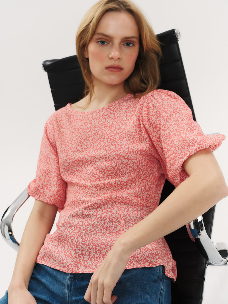 Athilde Blouse - Washed Pink Petite Flower
