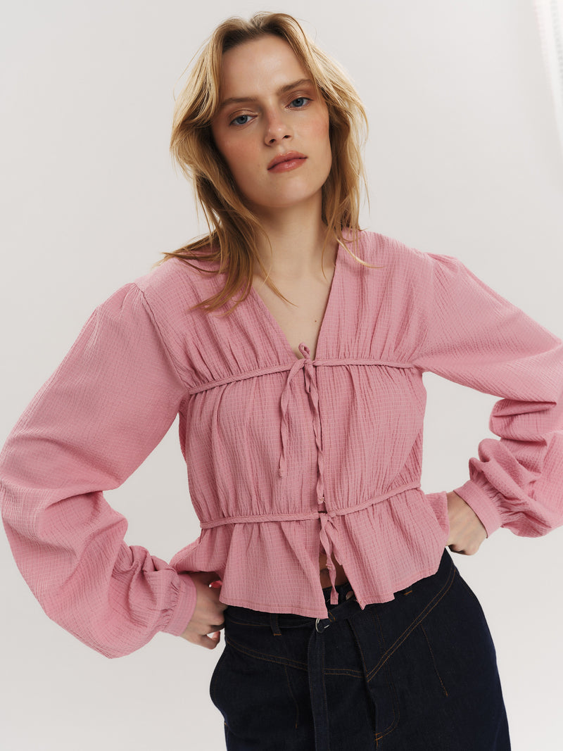 Indiana String Blouse - Washed Pink