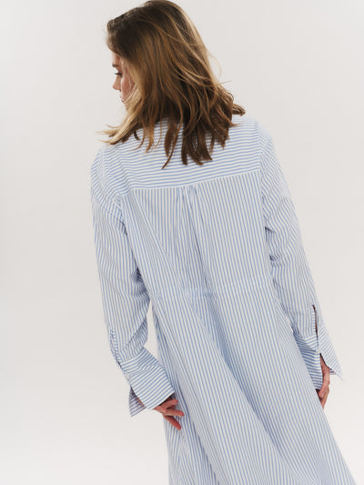 Sally Midi Dress - Blue Stripe