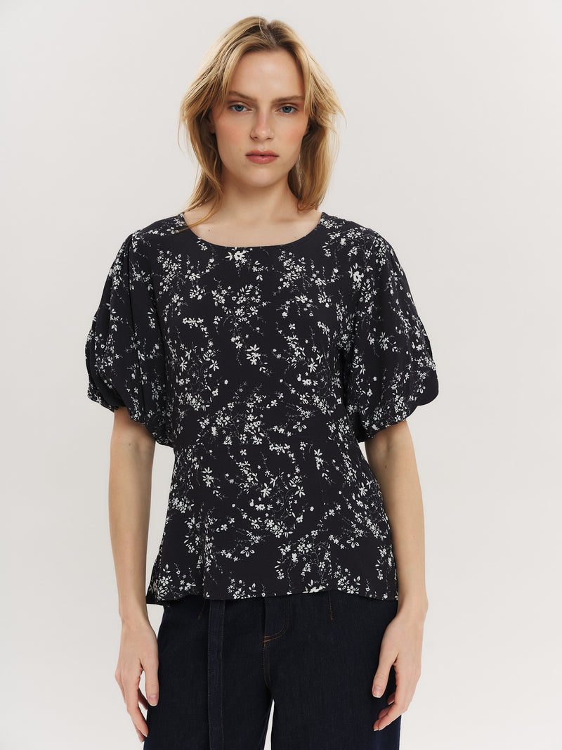 Athilde Blouse - Dk Navy Flower