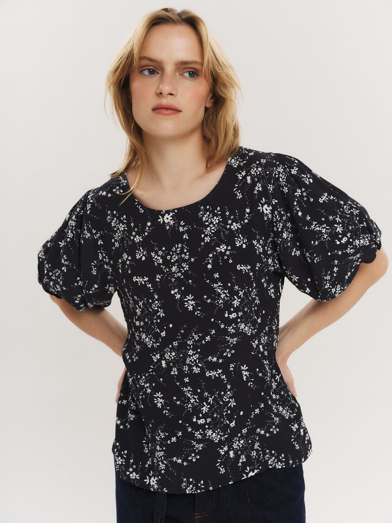 Athilde Blouse - Dk Navy Flower