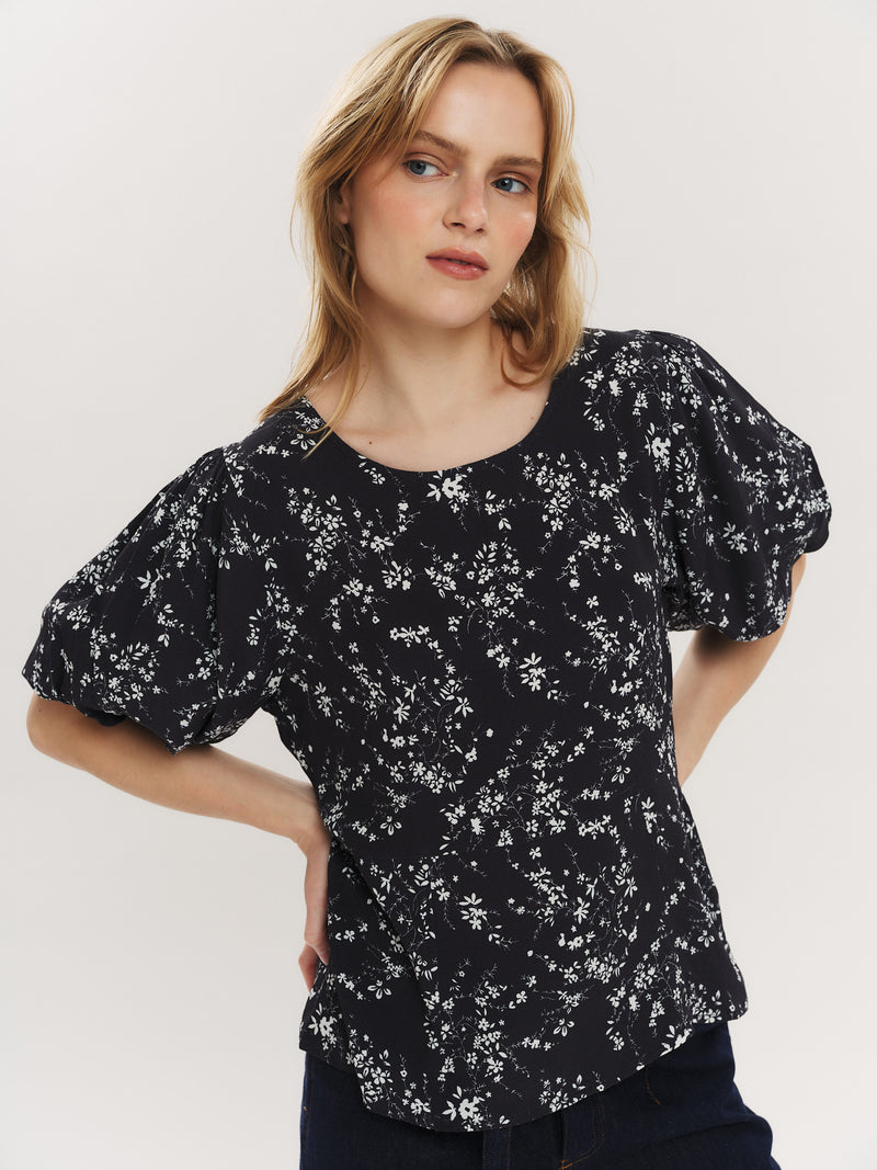 Athilde Blouse - Dk Navy Flower