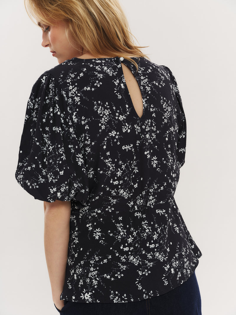 Athilde Blouse - Dk Navy Flower