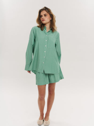 Sally Shirt - Vinyard Green Stripe