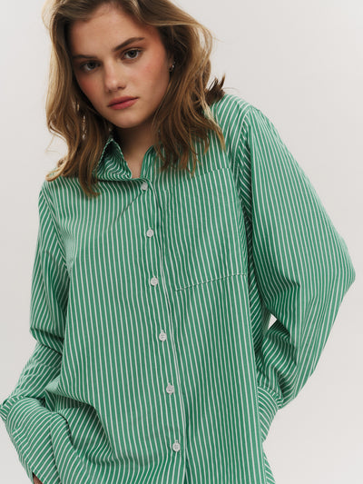 Sally Shirt - Vinyard Green Stripe