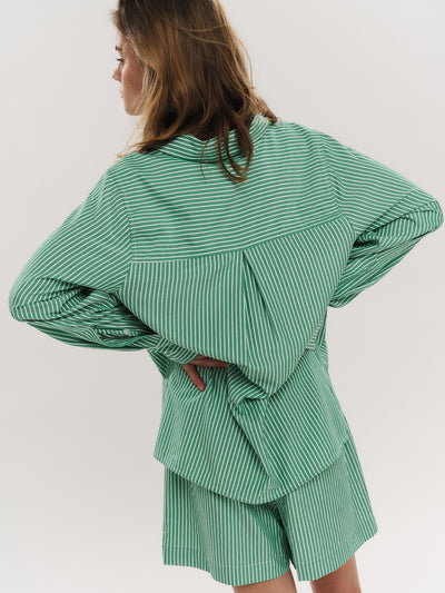 Sally Shirt - Vinyard Green Stripe