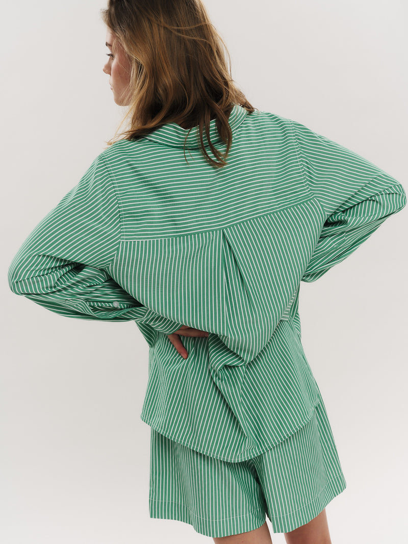 Sally Shirt - Vinyard Green Stripe