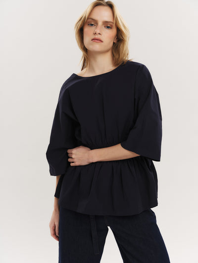 Peyton Tie back Blouse - Navy
