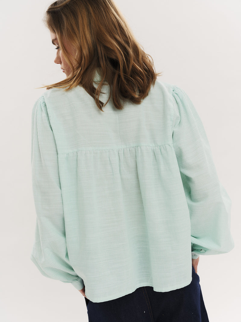 Mai Blouse - Vineyard Green Stripe