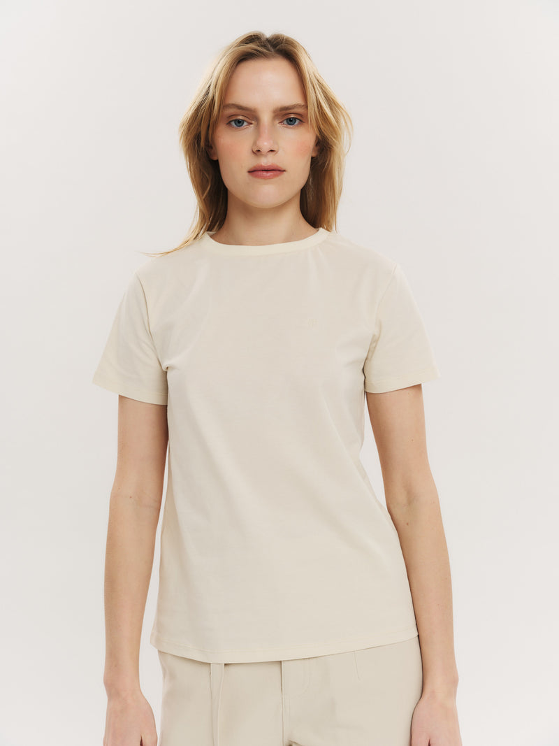 Elfreda embroidery tee - Creme