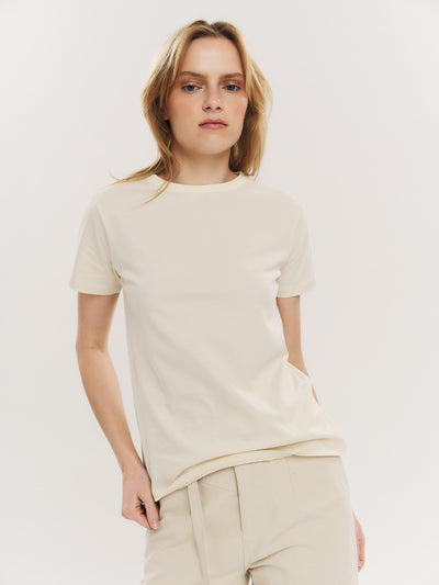 Elfreda embroidery tee - Creme