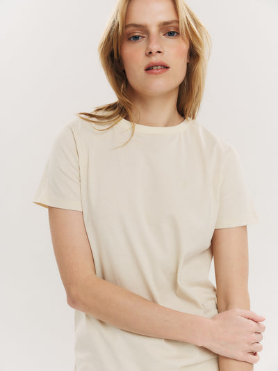 Elfreda embroidery tee - Creme